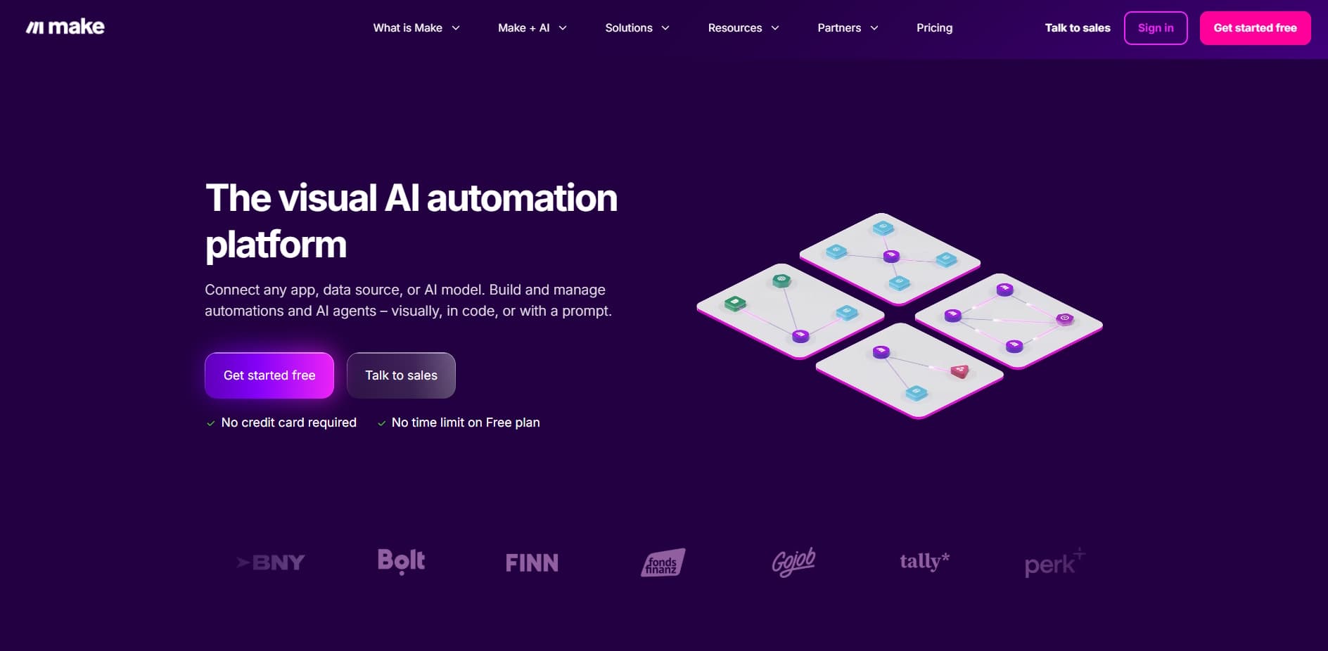 Découvrez Make.com, une plateforme visuelle d’automatisation IA pour connecter vos applications, données et agents intelligents sans code.