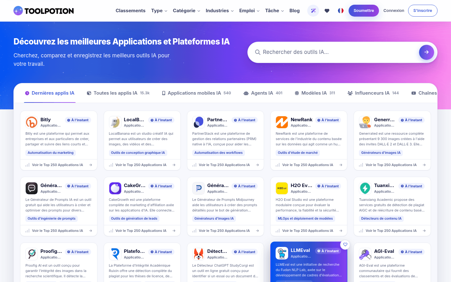 Image 1 sur 4 de ToolPotion - AI Tools Directory & AI Advisor