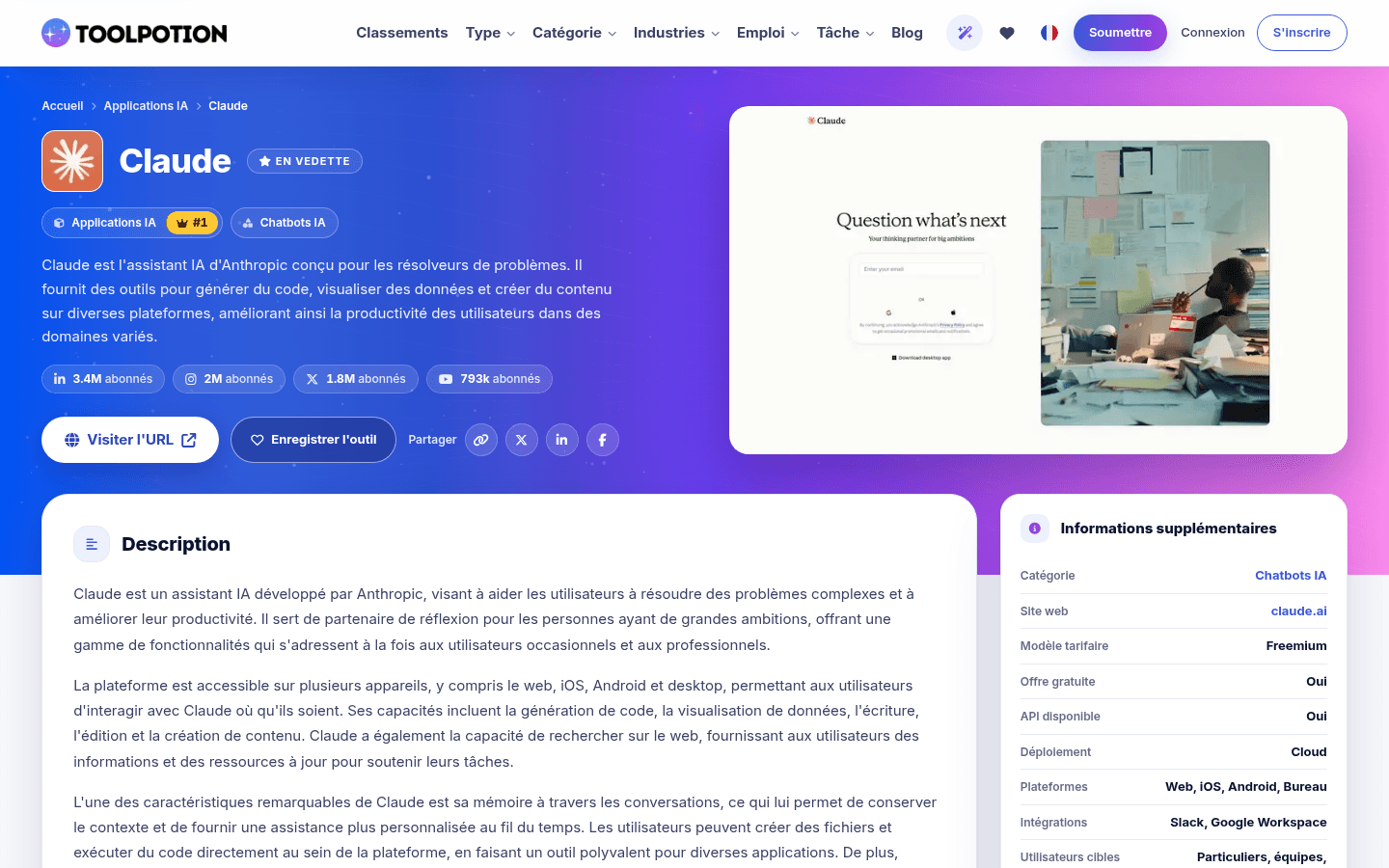 Image 3 sur 4 de ToolPotion - AI Tools Directory & AI Advisor