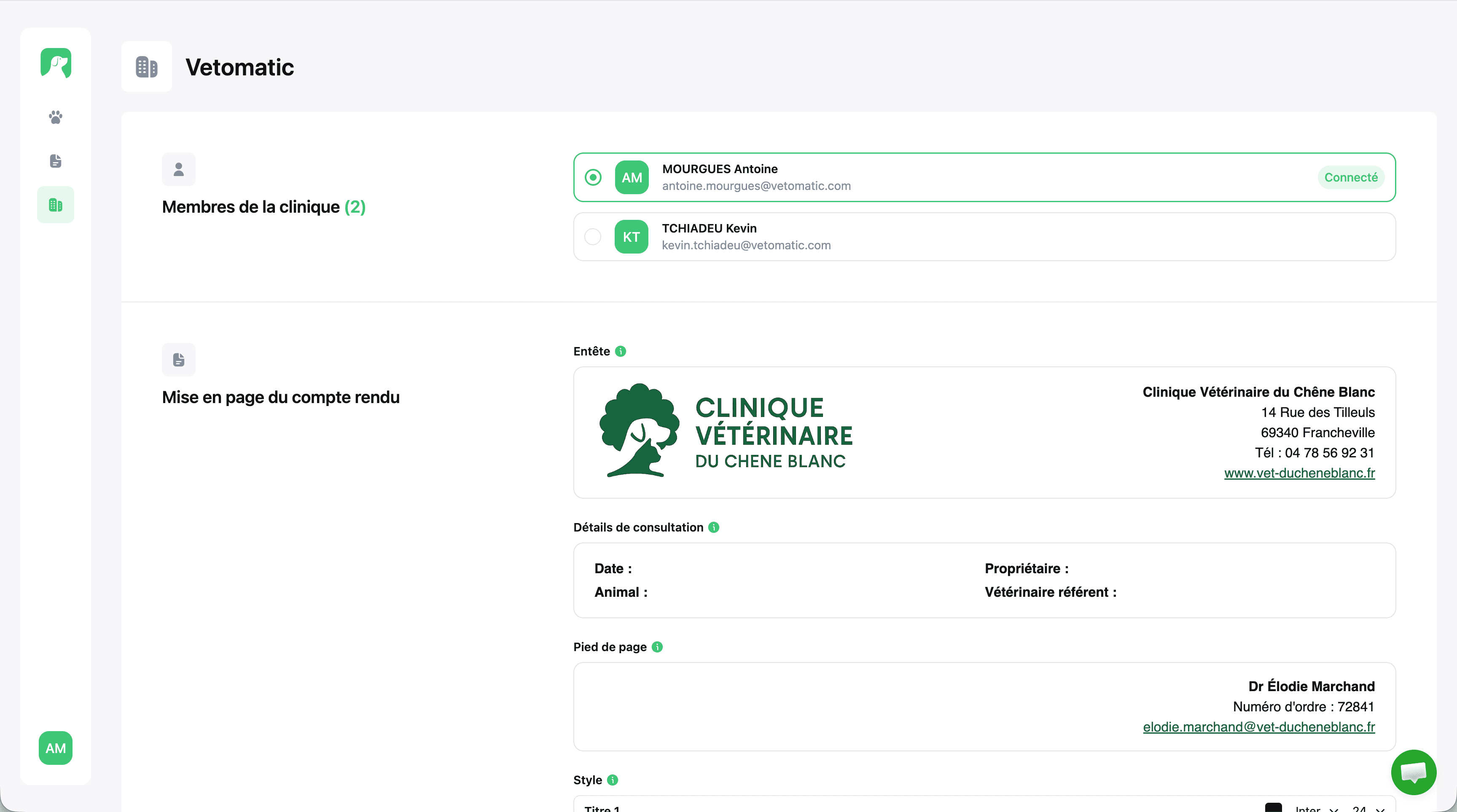Page clinique