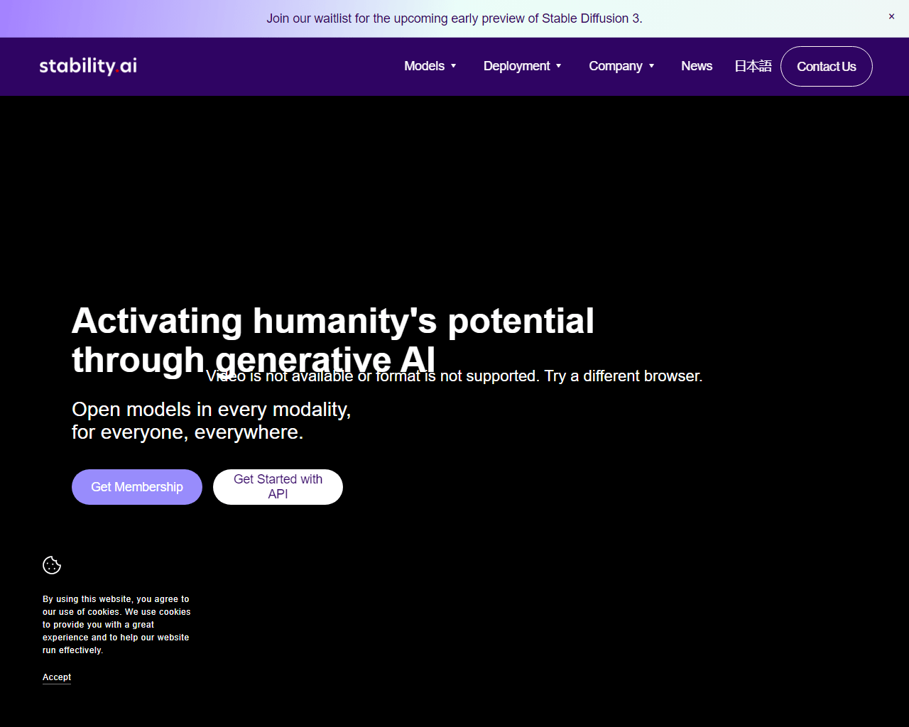 impr. écran du site Stability AI