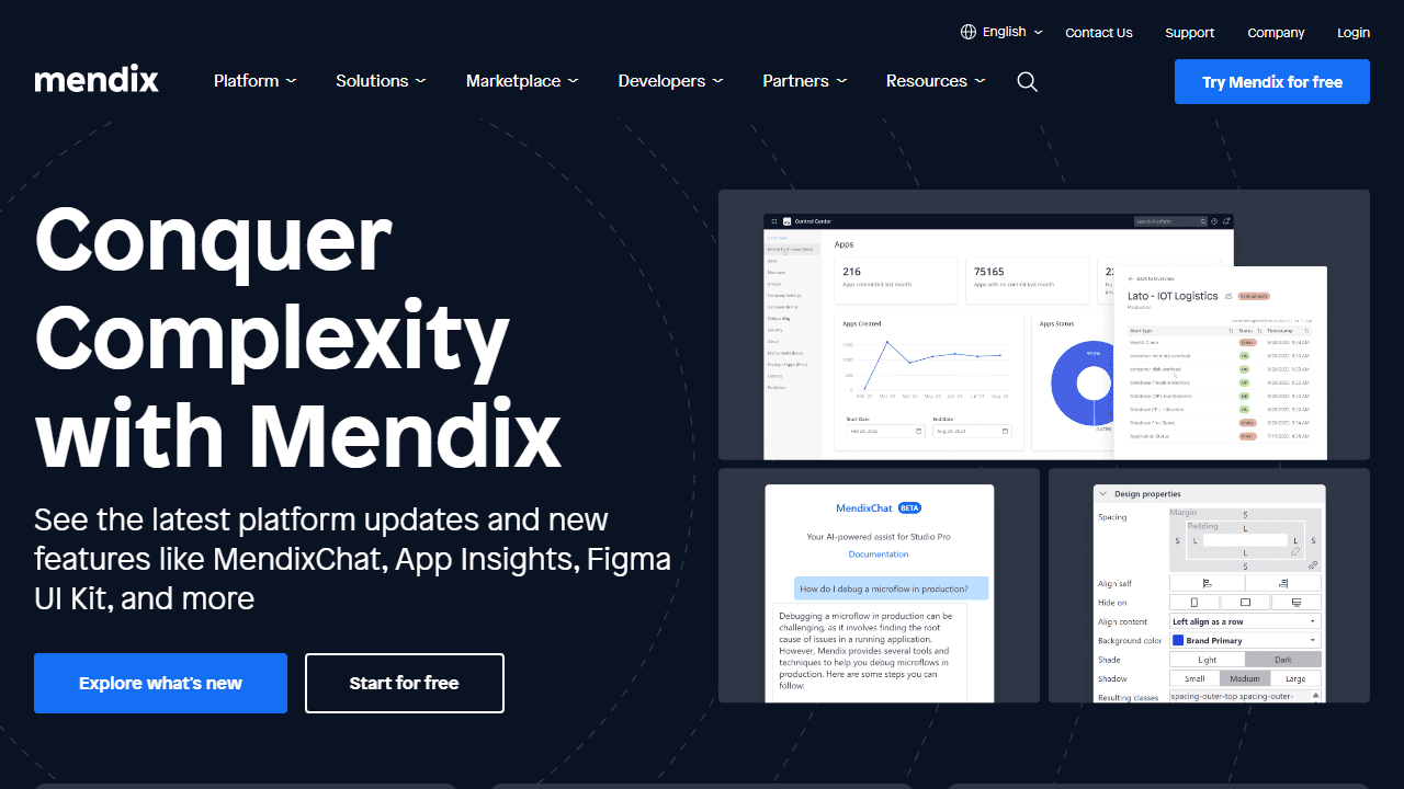 Mendix IA, site web screenshot